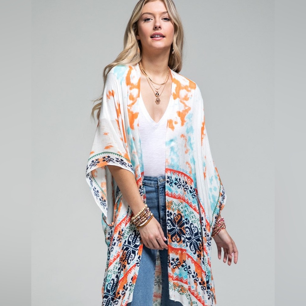 Tie Dye Detail Kimono